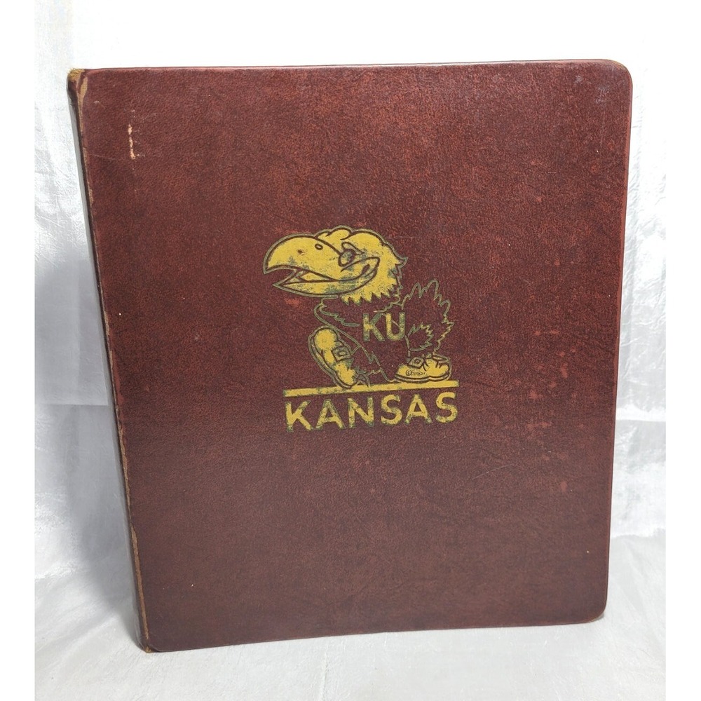Vintage Trussell Burgundy KU University of Kansas Jayhawks College 3-Ring Binder